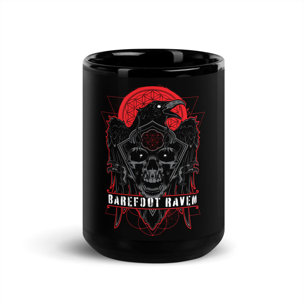 BAREFOOT RAVEN™ Black Glossy Mug