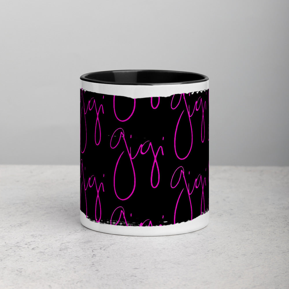 gigi™ HotPinkGrunge Artists Series Mug with Black Handle & Inside