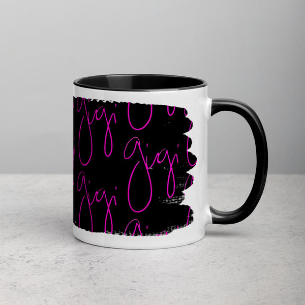 gigi™ HotPinkGrunge Artists Series Mug with Black Handle & Inside